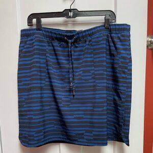 Chicos's Athletic Skort Black & Blue Stripe  Size 3